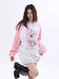 Black Friday Joskaa Kawaii Cat Print Sweatshirt Kitty Graphic Long Sleeve Tops Anime Oversized Hoodie Cutecore Autumn Winter Clothes Women