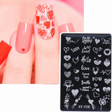 Joskaa Nail Art Stamping Plate Y2K Love Heart Designs Geometry Flower Drawing Printing Stamp Templates Nail Charm Mold Stencil Tools