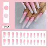 Joskaa Christmas manicure   Fall nails back to school W041-W080 High Appearance False Nails 24pcs Per Box Detachable and Wearable Fake Nails Equipped with Glue