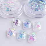 Joskaa 1 Box Iridescent Opal Nail Flakes Aurora Mirror Shimmer Irregular Nail Art Paillettes Glitters Gel Polish Manicure Sequins LYJG