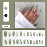 Joskaa Christmas manicure  Fall nails back to school W002-W040 High Appearance False Nails 24pcs Per Box Detachable and Wearable Fake Nails Equipped with Glue