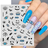 Joskaa Blue Evil Eyes Nail Art Stickers 3D Abstract Totem Eye Series Charms Adhesive Decals DIY Design Polish Manicure Decorations LYJO