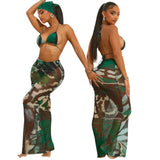 Joskaa Summer Printed Beach Skirts Sets Women Sexy Bikini Set and Slim Long Skirts Suits Holidays Dress Sets Swimsuit 2024 Beachwear