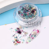 Joskaa Summer Dried Flower Nail Art Decoration 3D Natural Real Floral Sticker UV Polish Pressed Flowers Crushed Accessory Jewelry Decal