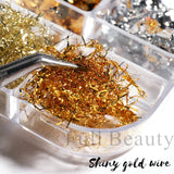 Joskaa Aluminum Leaf Nail Art Sequin Gold Silver Flakes Irregular Foil Sticker Wire Decor Paillettes Bonzer Sparkle Accessory LY1909-04