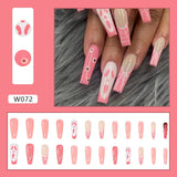 Joskaa Christmas manicure   Fall nails back to school W041-W080 High Appearance False Nails 24pcs Per Box Detachable and Wearable Fake Nails Equipped with Glue