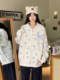 Black Friday Joskaa Y2k Cartoon Printed Zip Up Hoodies Women Kawaii Long Sleeve Oversized Sweatshirt Japanese Style Cutecore Girl Clothing