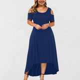 Joskaa Women Casual Dress Hollowed Out Shoulder Round Neck A Line Dress Boho Dresses For Women Plus Size Vestidos Verano Moda 2025