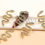 Joskaa Alloy Snake Nail Art Charms Luxury Gold Silver Metal Base Decoration AB Rhinestones Jewelry DIY Accessories Parts Supplies LYS30