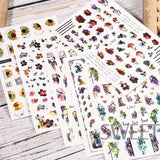 Joskaa Spring Holographic Leaves Nail Manicure Stickers 3D Laser Flowers Butterfly Geometry Adhesive Sliders Gel Polish Decor Foils LYL