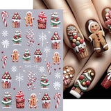 Joskaa Christmas Cartoon Nail Stickers Santa Claus Snowman Gloves Self Adhesive Sliders Nail Decals Snowflake Manicure Art  Decoration