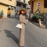 Joskaa Backless Knitted Beach Dress Women Fashion Hollow Out Slim Boho Dress Summer Elegant Colorful Long Sleeve Bikini Cover Up 2024