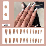 Joskaa Christmas manicure  Fall nails back to school W002-W040 High Appearance False Nails 24pcs Per Box Detachable and Wearable Fake Nails Equipped with Glue