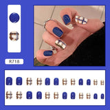 Joskaa Christmas manicure   Fall nails back to school R681-R760 High Appearance False Nails 24pcs Per Box Detachable and Wearable Fake Nails Equipped with Glue