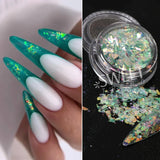 Joskaa Crystal Aurora Nail Glitter Flakes Irregular Mermaid Fire Opal Sequins Spring Iridescent Paillettes Sparkle Manicure Decor LYMH