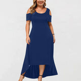 Joskaa Women Casual Dress Hollowed Out Shoulder Round Neck A Line Dress Boho Dresses For Women Plus Size Vestidos Verano Moda 2025