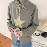 Back To School Joskaa 2000s Retro Harajuku Grunge Sweatshirt Y2K Vintage Star Patched Zip Up Hoodies Korean Fashion Autumn Spring Outerwear Coat