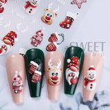 Joskaa Christmas Cartoon Nail Stickers Santa Claus Snowman Gloves Self Adhesive Sliders Nail Decals Snowflake Manicure Art  Decoration