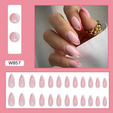 Joskaa Christmas manicure   Fall nails back to school W841- W880 24pcs False Nails Tips with Glitter Design Press on Stick-on Nail Tips for Women and Girls