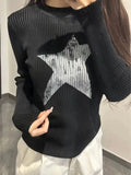 Joskaa Pullover Japanese Autumn Grunge Streetwear Star Girl Y2k Aesthetic Jumpers Vintage Harajuku Cut Out Loose Knitted Sweater