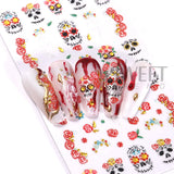 Joskaa 5D Halloween Nail Art Sticker Skull Sliders Head Flower Decals Nails  Anime Design Holiday Decorations For Manicure Accessories