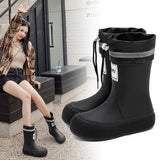 Joskaa Rain Boots Women Anti Slip Trend Lightweight Soft Rain Shoes Outdoor Fishing Thick Sole Waterproof Shoes Fashion Comfy 2024