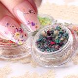 Joskaa Summer Dried Flower Nail Art Decoration 3D Natural Real Floral Sticker UV Polish Pressed Flowers Crushed Accessory Jewelry Decal