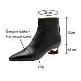 Joskaa NEW Autumn Women Shoes Pointed Toe High Heel Boots Women Genuine Leather Shoes for Women Winter Ankle Boots Elegent Modern Boots