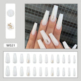 Joskaa Christmas manicure  Fall nails back to school W002-W040 High Appearance False Nails 24pcs Per Box Detachable and Wearable Fake Nails Equipped with Glue