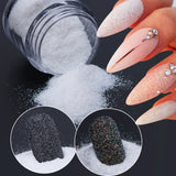 Joskaa Black White Holographic Glitter For Nails Design Sugar Powder Iridescent Snow Velvet Dipping Powder Pigment Decoration LYMN01-08