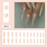 Joskaa Christmas manicure   Fall nails back to school W041-W080 High Appearance False Nails 24pcs Per Box Detachable and Wearable Fake Nails Equipped with Glue