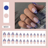 Joskaa Christmas manicure   Fall nails back to school W041-W080 High Appearance False Nails 24pcs Per Box Detachable and Wearable Fake Nails Equipped with Glue