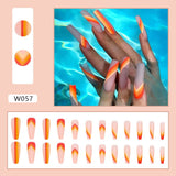 Joskaa Christmas manicure   Fall nails back to school W041-W080 High Appearance False Nails 24pcs Per Box Detachable and Wearable Fake Nails Equipped with Glue