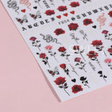 Joskaa 3D Rose Design Nail Art Stickers Sliders For Nails Design Butterfly Flowers Snake Self Adhesive Decals Manicure Wrap Decorations