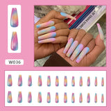 Joskaa Christmas manicure  Fall nails back to school W002-W040 High Appearance False Nails 24pcs Per Box Detachable and Wearable Fake Nails Equipped with Glue