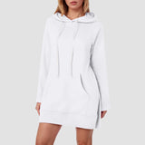 Joskaa Women'S Spring Casual Hoodie Dress Fashion Solid Color Hoodie With Pockets Long Sleeve Pullover Sweatshirts For Women Loose Fit