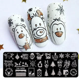 Joskaa Christmas Cute Anime Nail Stamping Plate Winter Snowflakes Sweater Elk Design Painting Stencil Tools DIY Decoration Image LYSW-M