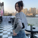 Joskaa Spring Summer Lazy Knitted Tops Women Y2k E-Girl Slim Fit Single Breasted Sweater Mujer Long Sleeve Thin Cardigan Coats