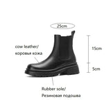 Joskaa NEW Fall Shoes Women Genuine Leather Boots Round Toe Chunky Heel Women Boots Winter Solid Platform Women Boots botas de mujer