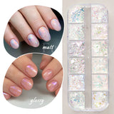 Joskaa Aurora Nail Art Glitter Opal Powder Iridescent Mermaid Sequins Irregular Flake Sparkle Acrylic Gel Polish Nail Decorations LYJDP