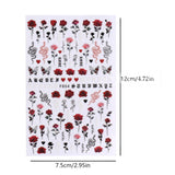 Joskaa 3D Rose Design Nail Art Stickers Sliders For Nails Design Butterfly Flowers Snake Self Adhesive Decals Manicure Wrap Decorations