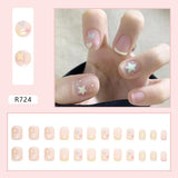 Joskaa Christmas manicure   Fall nails back to school R681-R760 High Appearance False Nails 24pcs Per Box Detachable and Wearable Fake Nails Equipped with Glue