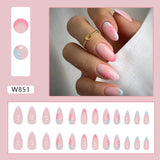 Joskaa Christmas manicure   Fall nails back to school W841- W880 24pcs False Nails Tips with Glitter Design Press on Stick-on Nail Tips for Women and Girls