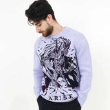 Back To School Joskaa 2024 Fall Fashion  Men Women High Street Fashion Clothing Y2k Anime Demon Pattern Oversized Pullover Sweater Harajuku Retro O-Neck Sweater Women