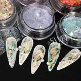 Joskaa Crystal Aurora Nail Glitter Flakes Irregular Mermaid Fire Opal Sequins Spring Iridescent Paillettes Sparkle Manicure Decor LYMH