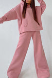 Joskaa Solid Hoodie Wide Leg Long Pants Suits