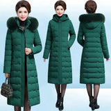 Joskaa 20203 NEW Middle-aged Womens Down Cotton Coat Winter Long Warm Quilted Cotton Jacket Female Casual Hooded Parka Overcoat  6XL