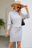 Joskaa Ribbed Mock Neck Long Sleeve Dress