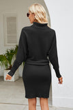 Joskaa Ribbed Mock Neck Long Sleeve Dress