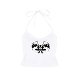 Joskaa Gothic Vintage Punk Aesthetic Women's Bandeau Tops Harajuku Y2K Emo Girls Crop Tops Sexy Slim Chic Fashion Sleeveless Streetwear